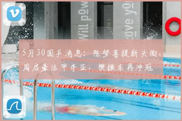 5月30国乒消息:陈梦喜提新头衔,周启豪法甲夺亚,樊振东再冲冠